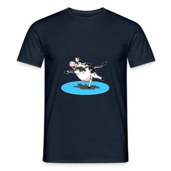 Vache sur la glace - T-shirt homme - marine - Devant - AI Model Male 178 light (178cm)
