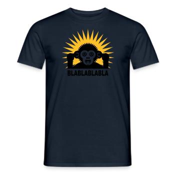 Blablablabla - Monkey babbles with finger in the - Men's T-Shirt - navy - Front - AI Model Male 178 light (178cm)