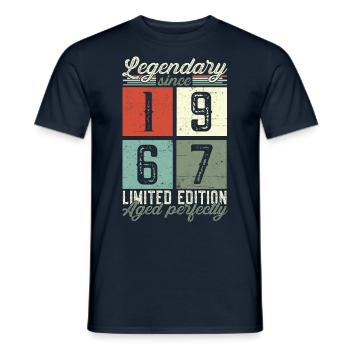 Legendary since 1967 55th birthday gift - Men's T-Shirt - navy - Front - AI Model Male 178 light (178cm)