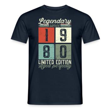 Legendary since 1980 42nd birthday gift - Men's T-Shirt - navy - Front - AI Model Male 178 light (178cm)