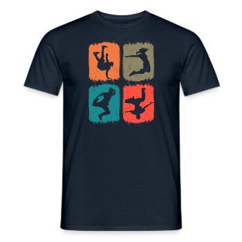 Retro Dancer Hip-Hop Breakdance Teacher - Männer T-Shirt - Navy - Vorne - AI Model Male 178 light (178cm)