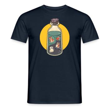 Space Bottle Bunnies Astronaut Rabbit - Männer T-Shirt - Navy - Vorne - AI Model Male 178 light (178cm)