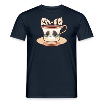 Süße Kittie Cup Tea Shop Worker - Männer T-Shirt - Navy - Vorne - AI Model Male 178 light (178cm)