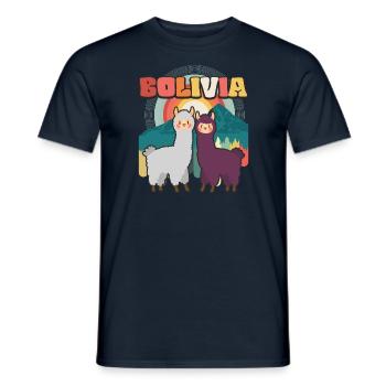 Alpaka Backpacker Südamerika Bolivien - Männer T-Shirt - Navy - Vorne - AI Model Male 178 light (178cm)