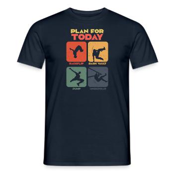 Retro Freerunner Acrobat Parkour - Männer T-Shirt - Navy - Vorne - AI Model Male 178 light (178cm)