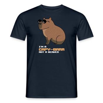 Capybara Not a Beaver Lustiges Capybara - Männer T-Shirt - Navy - Vorne - AI Model Male 178 light (178cm)