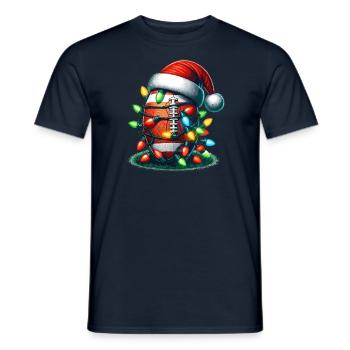 Fußball Weihnachten - Männer T-Shirt - Navy - Vorne - AI Model Male 178 light (178cm)