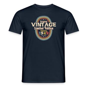 Janvier 1949 Naissance 75e anniversaire - T-shirt homme - marine - Devant - AI Model Male 178 light (178cm)