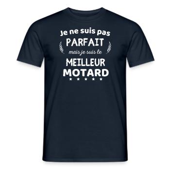 Je suis pas parfait je suis le meilleur motard - T-shirt homme - marine - Devant - AI Model Male 178 light (178cm)