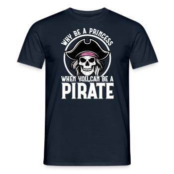 Pourquoi être une princesse quand on peut être un pirate - T-shirt homme - marine - Devant - AI Model Male 178 light (178cm)