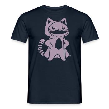 Superhero Cat Silhouette Cloak Minimalist - Men's T-Shirt - navy - Front - AI Model Male 178 light (178cm)