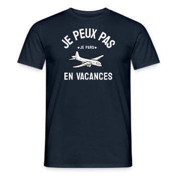 Je peux pas je pars en vacances. - T-shirt homme - marine - Devant - AI Model Male 178 light (178cm)