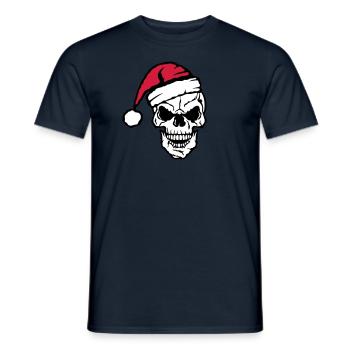 tete de mort noel bonnet crane - T-shirt homme - marine - Devant - AI Model Male 178 light (178cm)
