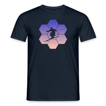Ski Skiing Pistensau - Männer T-Shirt - Navy - Vorne - AI Model Male 178 light (178cm)