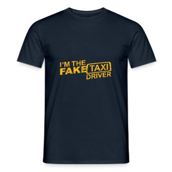FAKE Taxi Driver avec effet GRUNGE - T-shirt homme - marine - Devant - AI Model Male 178 light (178cm)