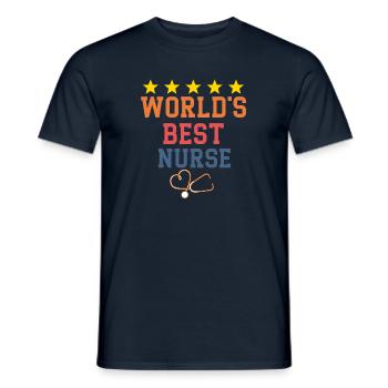 World's Best Nurse- Funny Cool Nurse Saying Quote - Men's T-Shirt - navy - Front - AI Model Male 178 light (178cm)