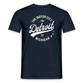 Detroit - Men's T-Shirt - navy - Front - AI Model Male 178 light (178cm)