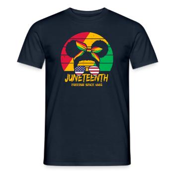 Juneteenth - Men's T-Shirt - navy - Front - AI Model Male 178 light (178cm)