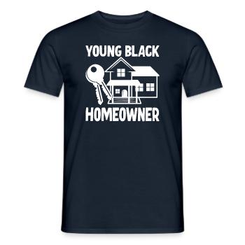 Young Black Homeowner - Men's T-Shirt - navy - Front - AI Model Male 178 light (178cm)