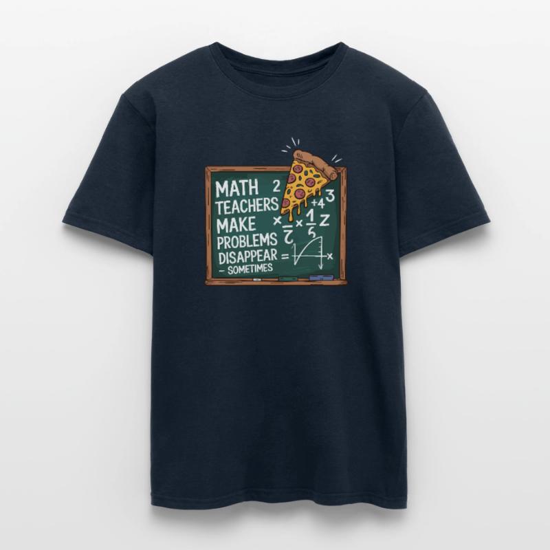 Funny Math Teacher Design Pizza & Problem Solving Men’s T-shirt