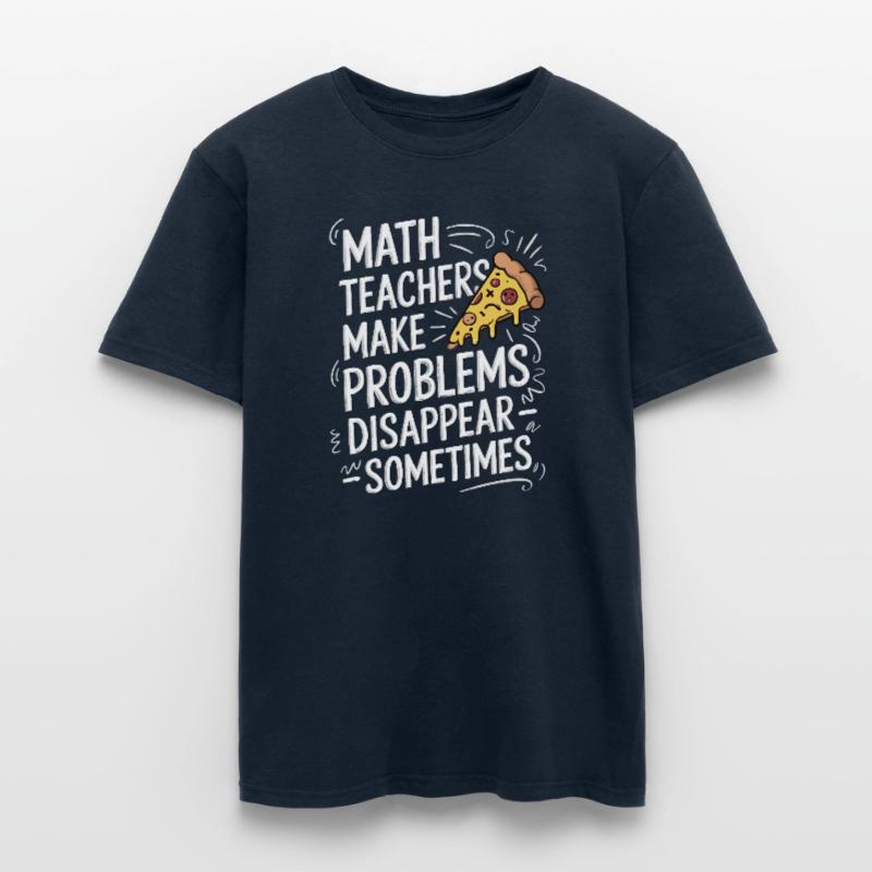 Funny Math Teacher Design Pizza & Problem Solving Men’s T-shirt