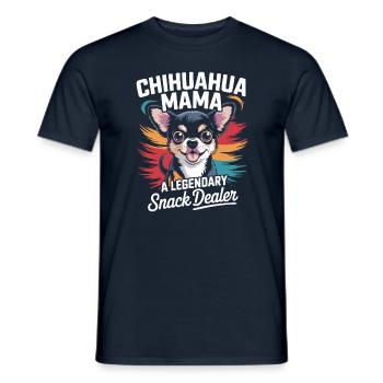 Chihuahua Mama, Legendary Snack Dealer - Men's T-Shirt - navy - Front - AI Model Male 178 light (178cm)