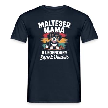 Malteser Mama, Legendary Snack Dealer - Men's T-Shirt - navy - Front - AI Model Male 178 light (178cm)