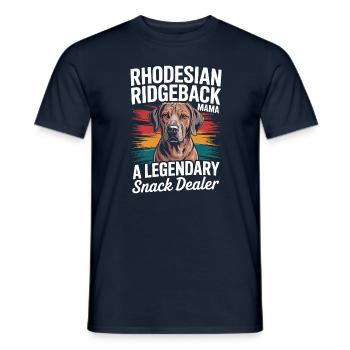 Rhodesian Ridgeback Mama, Legendärer Snack-Dealer - Männer T-Shirt - Navy - Vorne - AI Model Male 178 light (178cm)