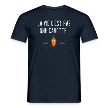 La vie c est pas une carotte - T-shirt homme - marine - Devant - AI Model Male 178 light (178cm)