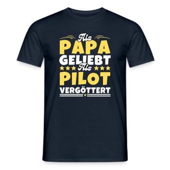 Als Papa geliebt, als Pilot vergöttert - Männer T-Shirt - Navy - Vorne - AI Model Male 178 light (178cm)