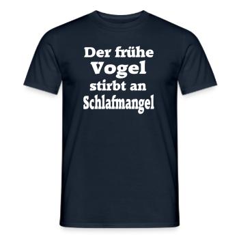 Der frühe Vogel Morgenmuffel Langschläfer Fun müde - Männer T-Shirt - Navy - Vorne - AI Model Male 178 light (178cm)