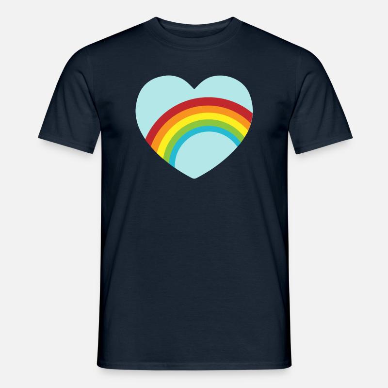 Hellblaues Regenbogen Herz / blue rainbow heart - Männer T-Shirt - Navy