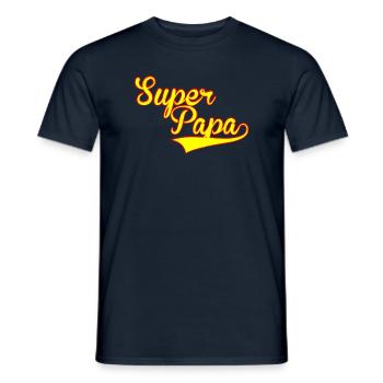super papa - T-shirt homme - marine - Devant - AI Model Male 178 light (178cm)