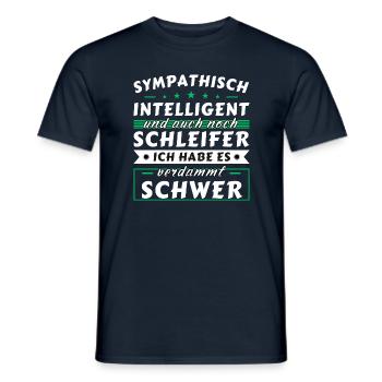 Sympathisch und intelligent - Schleifer Edition - Männer T-Shirt - Navy - Vorne - AI Model Male 178 light (178cm)