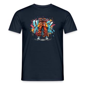 Urban Art Vibes - Abstract Graffiti Design - Men's T-Shirt - navy - Front - AI Model Male 178 light (178cm)
