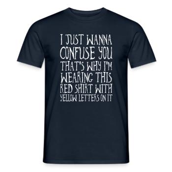 Shirt of Confusion Total Verwirrt Farbenblind - Männer T-Shirt - Navy - Vorne - AI Model Male 178 light (178cm)