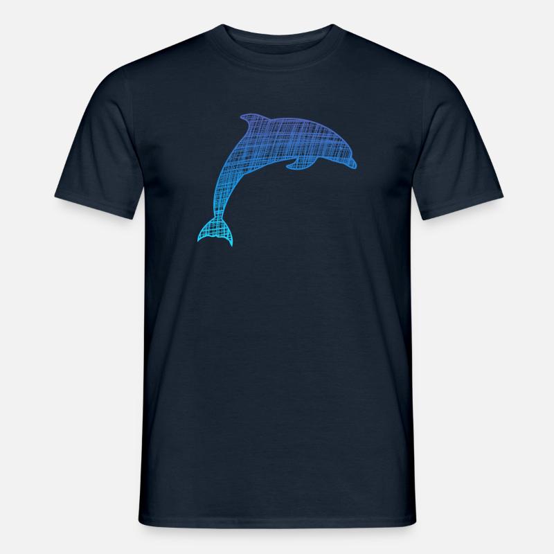 Delfin, Dolphin - Männer T-Shirt - Navy