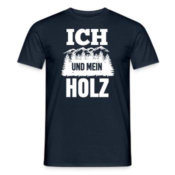 Ich Und Mein Holz Wald Förster Geschenk - Männer T-Shirt - Navy - Vorne - AI Model Male 178 light (178cm)