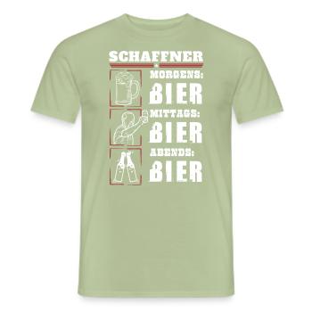 My daily routine as a conductor - Men's T-Shirt - sage - Front - AI Model Male 178 light (178cm)