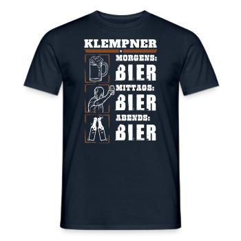 My daily routine as a plumber - Men's T-Shirt - navy - Front - AI Model Male 178 light (178cm)