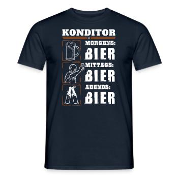 Mein Tagesablauf als Konditor - Männer T-Shirt - Navy - Vorne - AI Model Male 178 light (178cm)