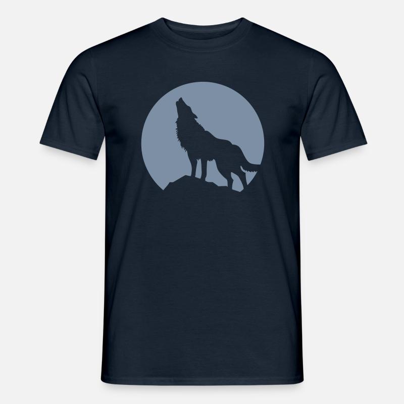 Wolf - Männer T-Shirt - Navy