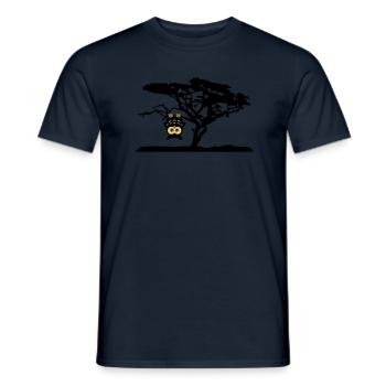 Chouette à l'envers sur les différentes pentes arb - T-shirt homme - marine - Devant - AI Model Male 178 light (178cm)