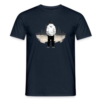 Elegance of street culture, cool urban design - Men's T-Shirt - navy - Front - AI Model Male 178 light (178cm)