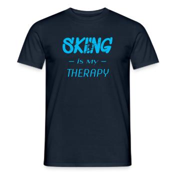 skiing is my therapy, ski, skifahren - Männer T-Shirt - Navy - Vorne - AI Model Male 178 light (178cm)