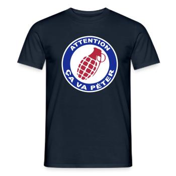 Careful it will blow - Men's T-Shirt - navy - Front - AI Model Male 178 light (178cm)