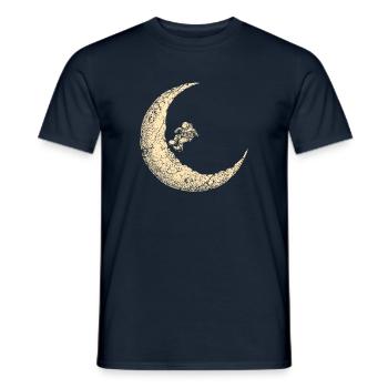 Moon astronaut skater skateboard - Men's T-Shirt - navy - Front - AI Model Male 178 light (178cm)