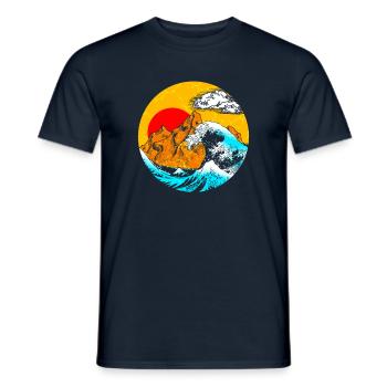 Art japonais - T-shirt homme - marine - Devant - AI Model Male 178 light (178cm)