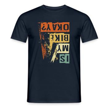MON VÉLO VA-T-IL BIEN ? Style de vie des motards - T-shirt homme - marine - Devant - AI Model Male 178 light (178cm)