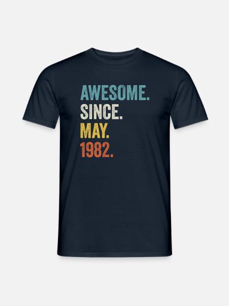 Awesome Since May 1982 40. Geburtstag - Männer T-Shirt - Navy